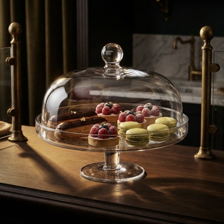 Przejdź do produktu Patera z kloszem na tort ciasta KROSNO Elite ⌀ 28cm | Servo Line