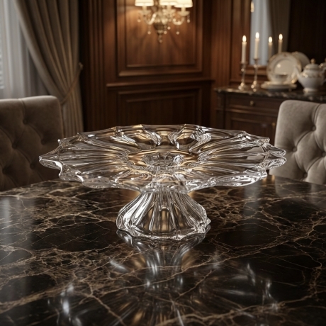 Przejdź do produktu Szklana patera do tortów ciast Bohemia Plantica 35cm