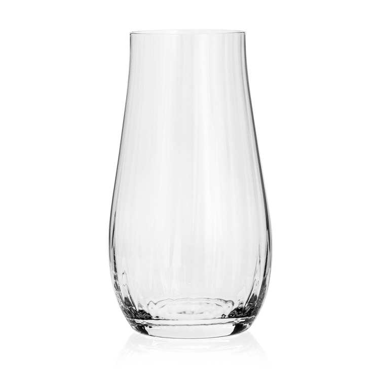 Szklanki wysokie ryflowane / karbowane z OPTYKIEM BOHEMIA Limosa Optic long drink do wody soku napojów 450 ml | 6 szt.