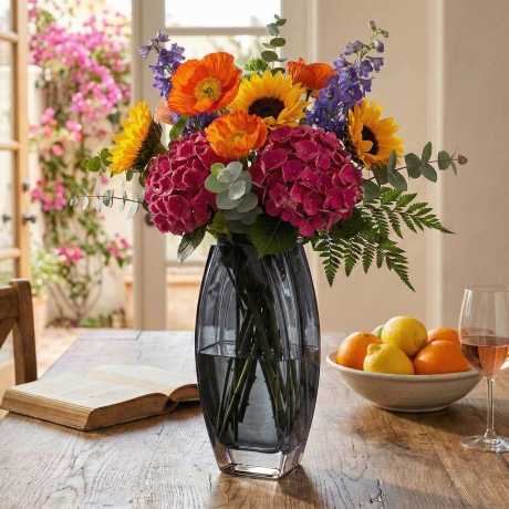 Przejdź do produktu Szklany dekoracyjny DYMIONY solidny wazon na kwiaty 32cm (410)