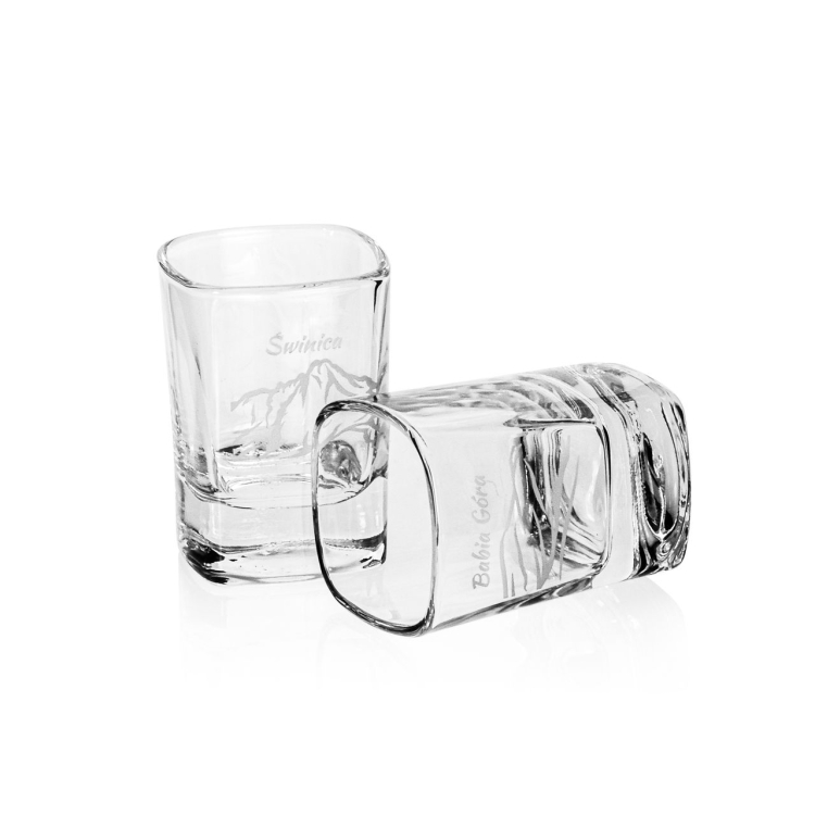 Kieliszki do wódki POLSKIE GÓRY (kwadratowe) 55 ml 6 szt. w pudełku szklanka.pl