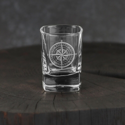 Kieliszki do wódki RÓŻA WIATRÓW (kwadratowe) 55 ml 6 szt. w pudełku Szklanka.pl