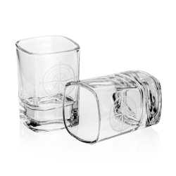 Kieliszki do wódki RÓŻA WIATRÓW (kwadratowe) 55 ml 6 szt. w pudełku Szklanka.pl