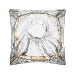 Kryształowy solidny wazon skręcony BOHEMIA QUADRON GOLD 305mm