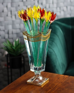 Szklana kwiat Tulipan 42cm - kolor czerwony
