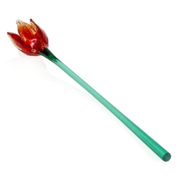 Szklana kwiat Tulipan 42cm - kolor czerwony