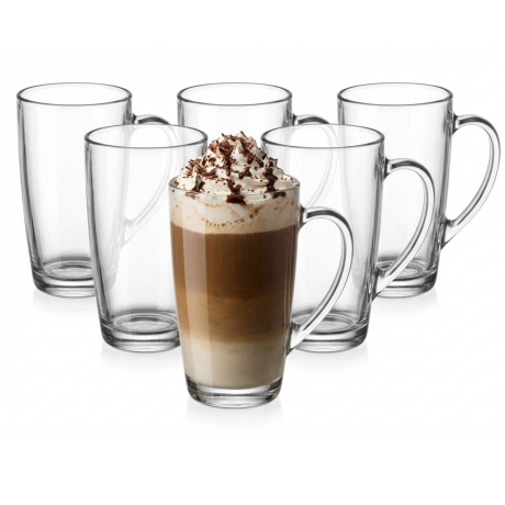 Przejdź do produktu Wysokie szklanki kubki z uchem do kawy herbaty ALEX 400ml