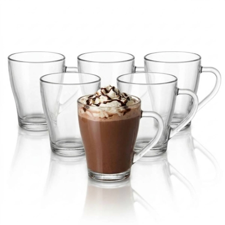 Przejdź do produktu Szklanki kubki z uchem do kawy latte herbaty 220ml