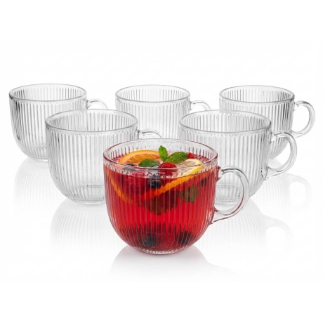 Przejdź do produktu Kubki filiżanki szklane duże JUMBO Altom Design Selena 510ml 6szt