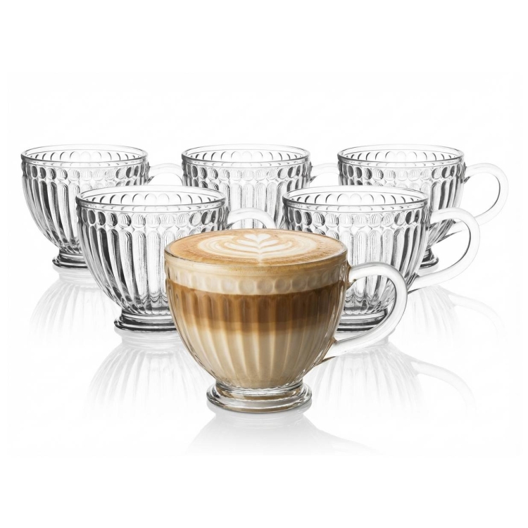 Kubki filiżanki szklane duże do kawy herbaty Altom Design LILY 430 ml 6szt