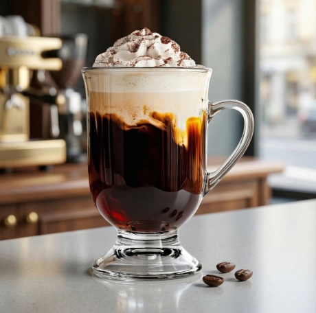 Przejdź do produktu Szklanki KUBKI na stopce do kawy herbaty ELTON XXL | 420ml | 6szt