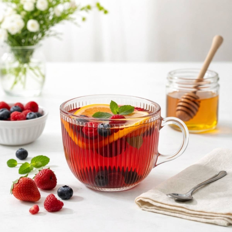 Kubki filiżanki szklane duże JUMBO Altom Design Selena 510ml 6szt