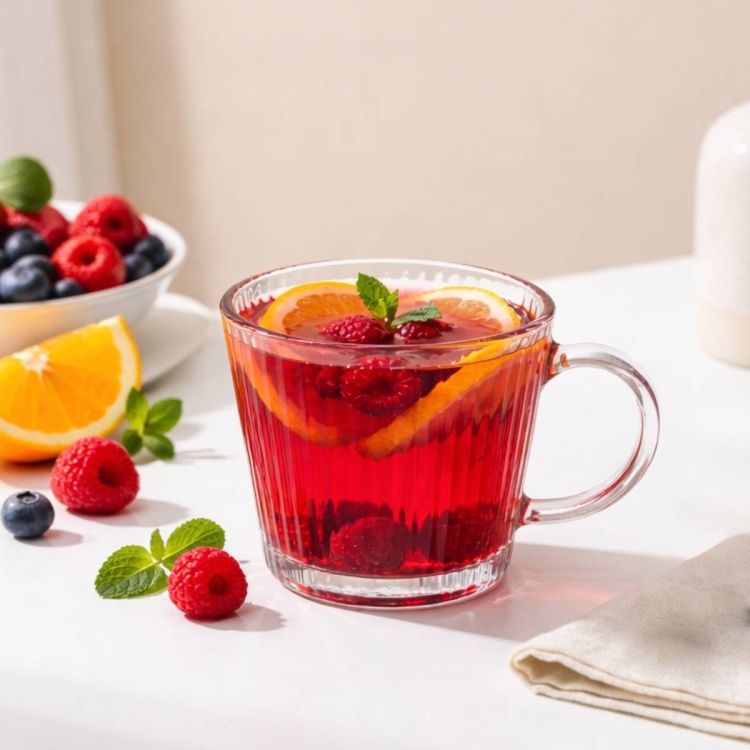 Kubki filiżanki szklane duże JUMBO Altom Design Selena 370ml 6szt