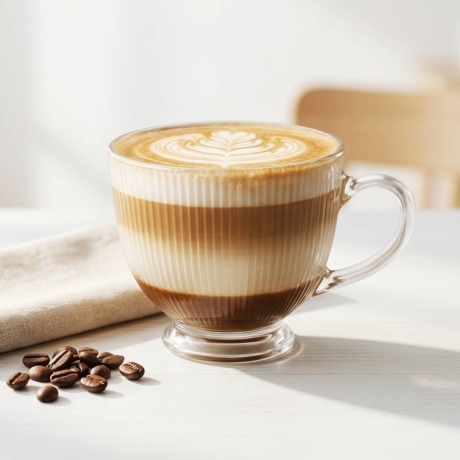 Przejdź do produktu Kubki filiżanki szklane duże na stopce Altom Design Selena 430 ml 6szt