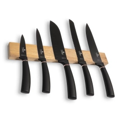 Komplet noży z listwą magnetyczną Berlinger Haus Black Rose 5 szt. BH-2884