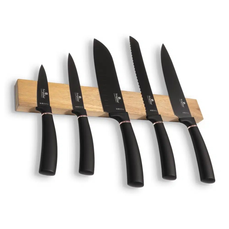 Komplet noży z listwą magnetyczną Berlinger Haus Black Rose 5 szt. BH-2884