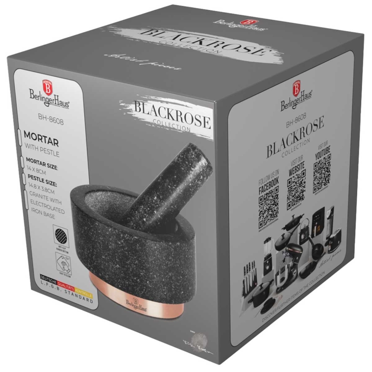 Moździerz z tłuczkiem do ucierania przypraw Berlinger Haus Black Rose BH-8608