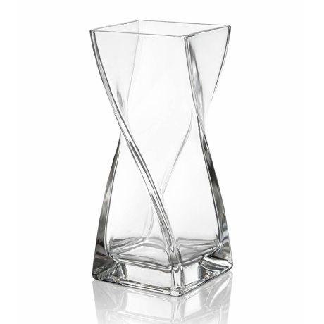 Przejdź do produktu Wazon szklany dekoracyjny skręcony BEZBARWNY | ASA Glass "Twist" | H 25cm