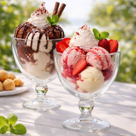 Przejdź do produktu Pucharki termiczne do lodów z podwójną ścianką Vialli Design Amo 250ml 2szt