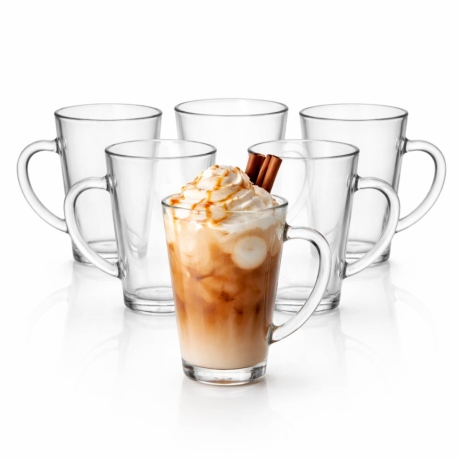 Przejdź do produktu Komplet szklanek do kawy, latte Iwo 300 ml 