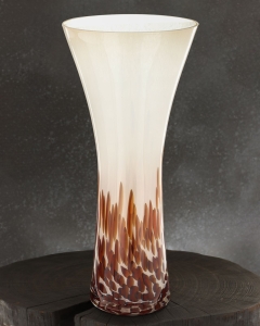 Ekskluzywny ręcznie robiony Wazon szklany na kwiaty Biały HANDMADE 40 cm