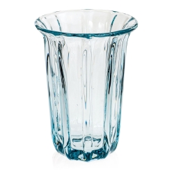 Ekskluzywny ręcznie robiony Wazon szklany na kwiaty bezbarwny HANDMADE 27 cm