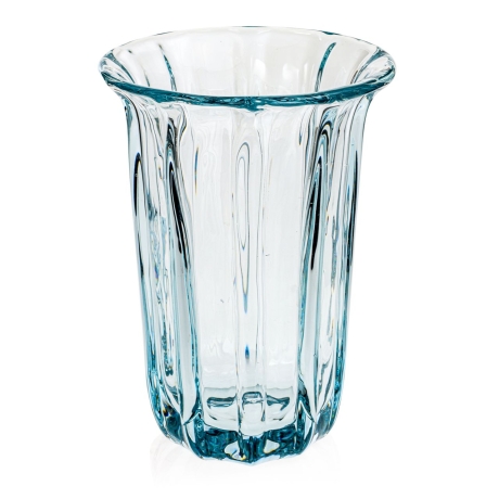 Przejdź do produktu Ekskluzywny ręcznie robiony Wazon szklany na kwiaty Błękitny HANDMADE 27 cm