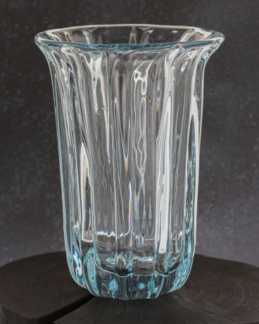 Przejdź do produktu Ekskluzywny ręcznie robiony Wazon szklany na kwiaty Błękitny HANDMADE 27 cm