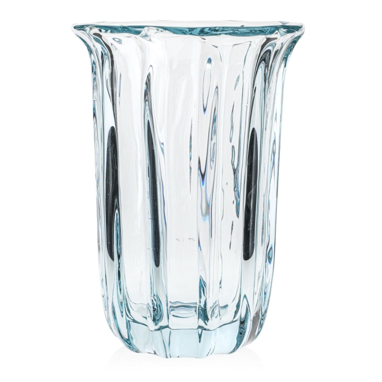 Ekskluzywny ręcznie robiony Wazon szklany na kwiaty bezbarwny HANDMADE 27 cm