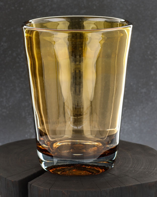 Ekskluzywny ręcznie robiony Wazon szklany na kwiaty Brązowy HANDMADE 23,5 cm