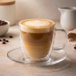 Filiżanki termiczne z podstawką do kawy herbaty 250 ml Vialli Design AMO 6szt