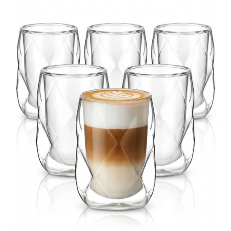 Przejdź do produktu Szklanki termiczne do kawy, latte macchiato, cappuccino 350ml GEO