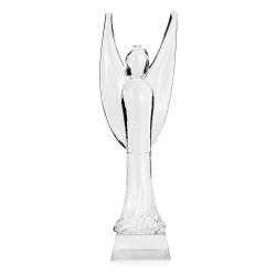 DUŻA szklana rzeźba Anioł 42cm - Kostka + kolor bezbarwny
