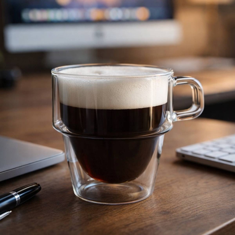 Piętrowane kubki termiczne do kawy latte Vialli Design Senso 280ml