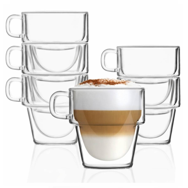 Piętrowane kubki termiczne do kawy latte Vialli Design Senso 350ml