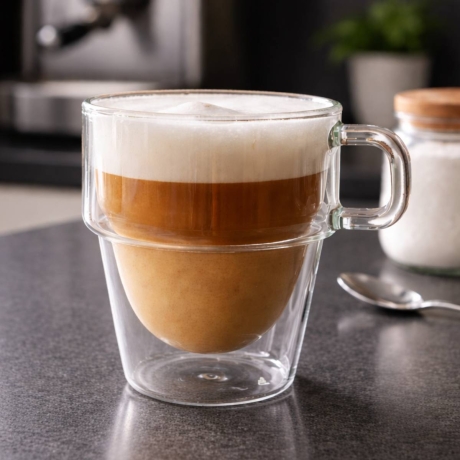 Przejdź do produktu Piętrowane kubki termiczne do kawy latte Vialli Design Senso 350ml 