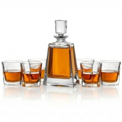 BOHEMIA Kathrene ekskluzywny kryształowy zestaw do whisky 6+1