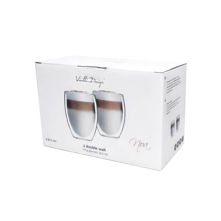 Szklanki termiczne do kawy, herbaty Vialli Design NOA 360ml 2szt