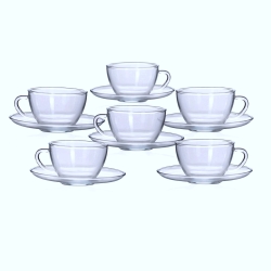 Komplet filiżanek żaroodpornych do kawy, herbaty Termisil 250 ml + 6 spodków 12 el.