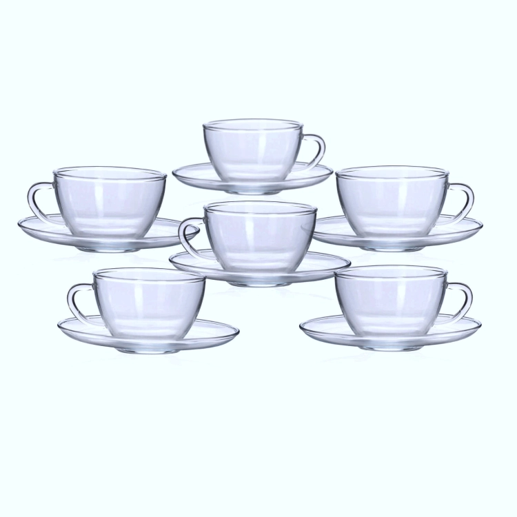 Komplet filiżanek żaroodpornych do kawy, herbaty Termisil 250 ml + 6 spodków 12 el.