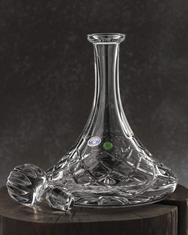 Ekskluzywna KRYSZTAŁOWA karafka do wina BOHEMIA Brixton 850ml