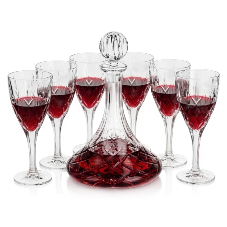 Przejdź do produktu Kryształowy zestaw do wina 6+1 BOHEMIA Brixton karafka + kieliszki