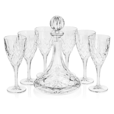 Przejdź do produktu Kryształowy zestaw do wina 6+1 BOHEMIA Brixton karafka + kieliszki