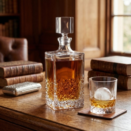 Przejdź do produktu Ekskluzywna KRYSZTAŁOWA karafka do whisky Bohemia NICOLETTE 1000ml