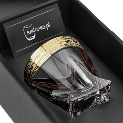 Ekskluzywna szklanka do whisky ZŁOTY ORNAMENT 340 ml | 1 szt. w pudełku Szklanka.pl