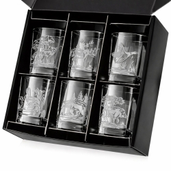 Szklanki do whisky Myśliwskie kwadratowe 300 ml  | 6 szt. w pudełku szklanka.pl