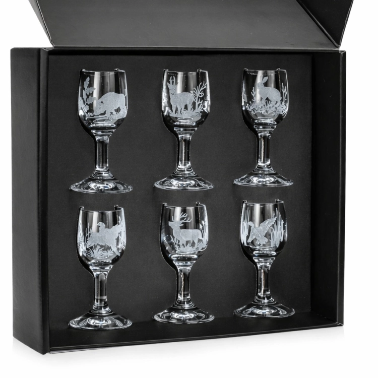 Kieliszki do wódki Myśliwskie (3729-Gema) 35 ml 6 szt. w pudełku szklanka.pl