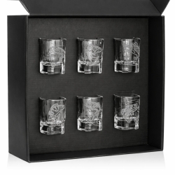 Kieliszki do wódki Wędkarskie (kwadratowe) 55 ml 6 szt. w pudełku szklanka.pl