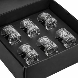 Kieliszki do wódki Wędkarskie (kwadratowe) 55 ml 6 szt. w pudełku szklanka.pl