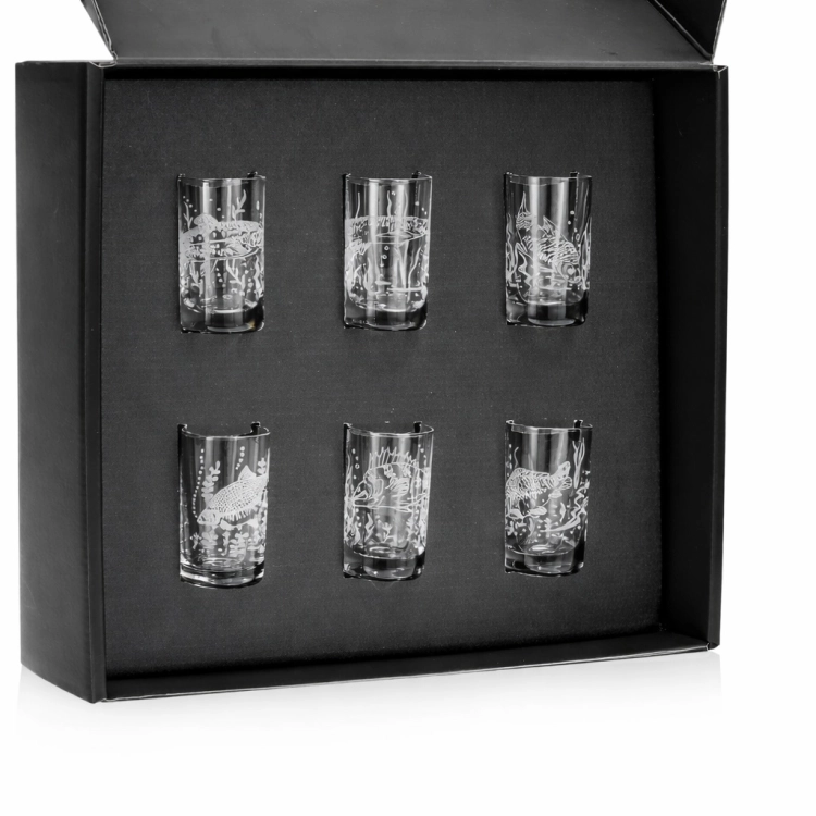 Kieliszki do wódki Wędkarskie (2920) 30 ml 6 szt. w pudełku Szklanka.pl